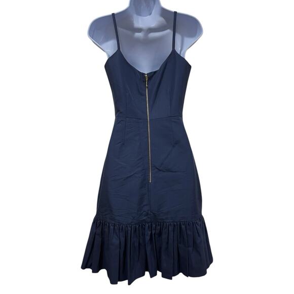 Kate Spade Size 0 Talitha Midnight Navy Blue Ruffle Hem Dress Size 0 *no belt* - Picture 5 of 13